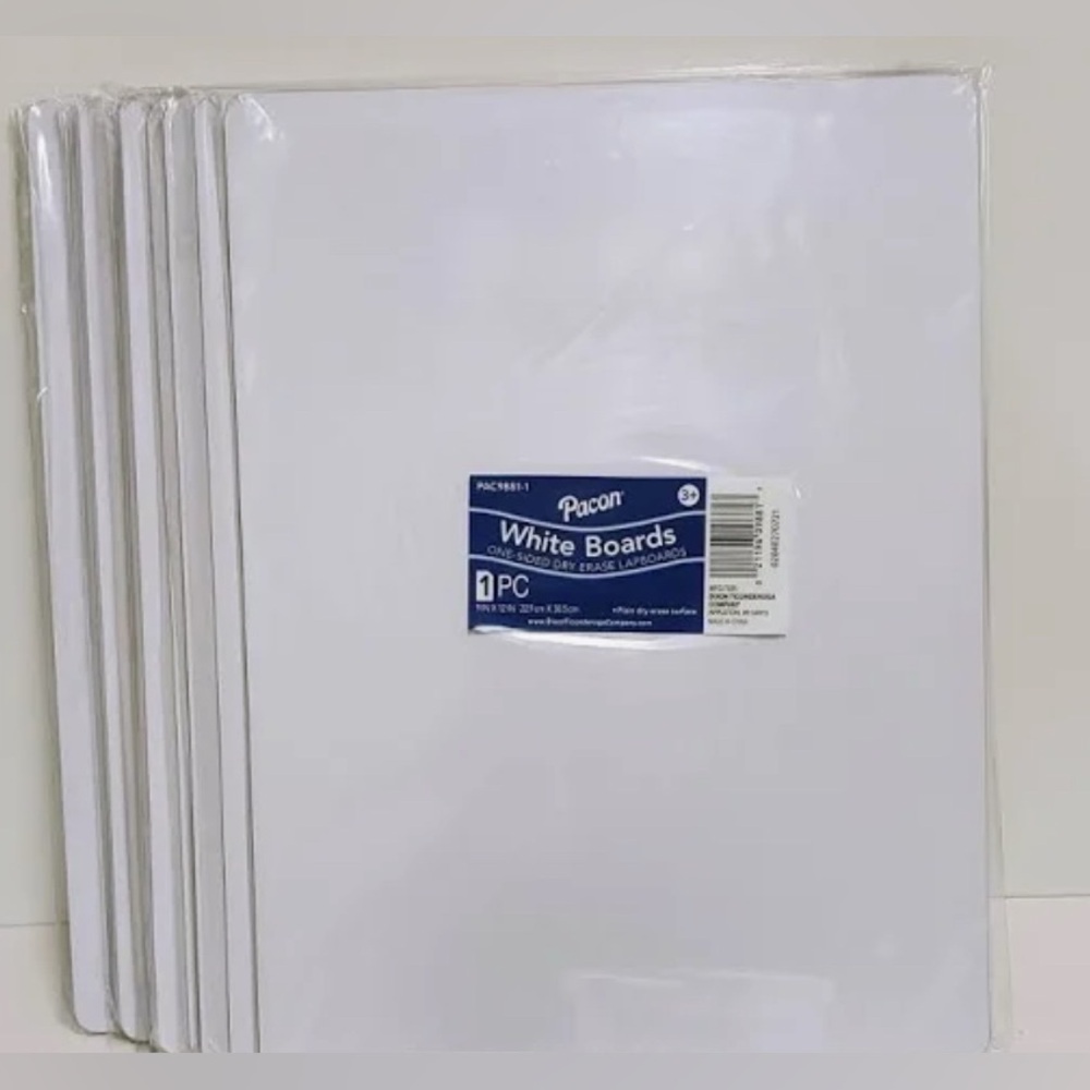NWT: PACON® DRY ERASE WHITEBOARD, 9" X 12", 10 COUNT #1